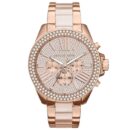 Michael Kors Ladies Wren Rose Gold Chronograph Watch - MK6096